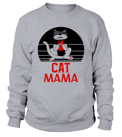 Cat Mom Vintage Style Distressed Retro Cat Lady Sweatshirt Unisex