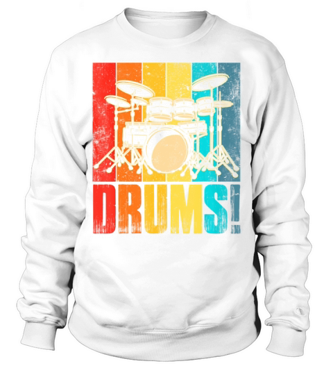 Drum Kit Musician Vintage Funny Music Drum Player Sweatshirt Unisex