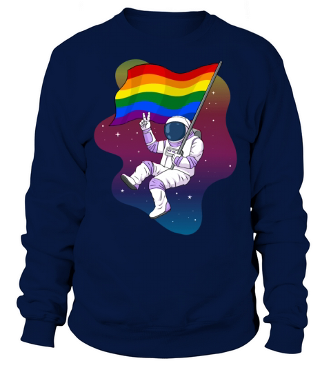 Gay Pride Rainbow Flag Space Astronaut Subtle Sweatshirt Unisex