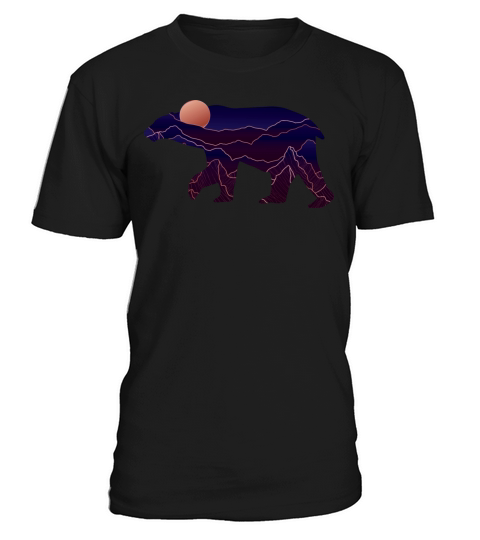 Bear With Abstract Mountain T-Shirt Unisex
