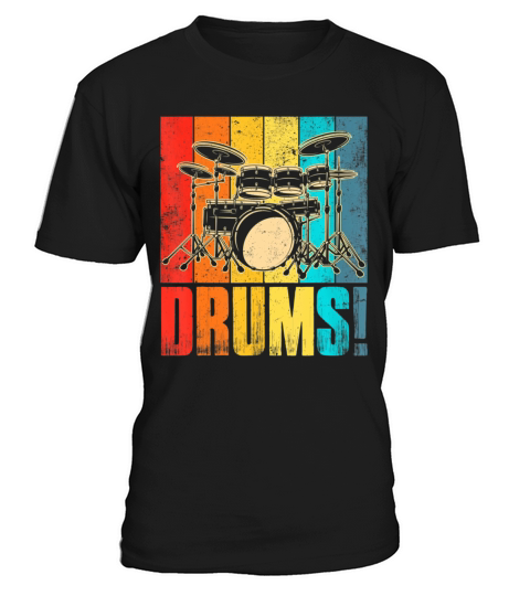 Drum Kit Musician Vintage Funny Music Drum Player T-Shirt Unisex