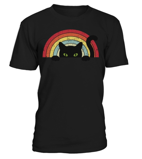 Meow Black Cat Vintage Background T-Shirt Unisex