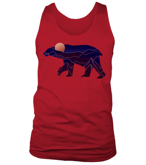 Bear With Abstract Mountain Tank Top Unisex