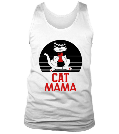 Cat Mom Vintage Style Distressed Retro Cat Lady Tank Top Unisex