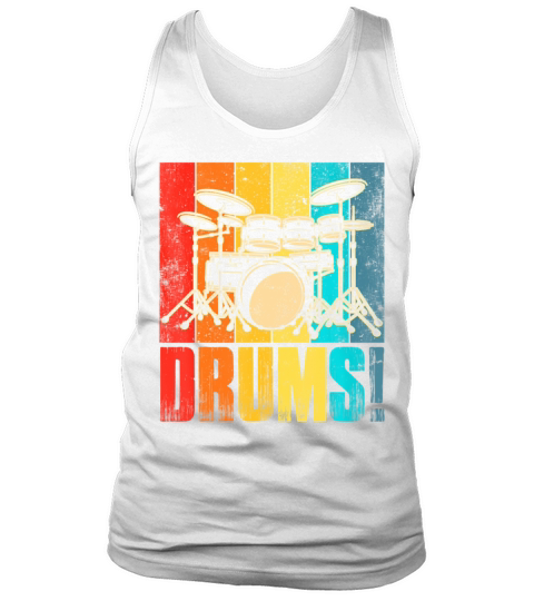 Drum Kit Musician Vintage Funny Music Drum Player Tank Top Unisex