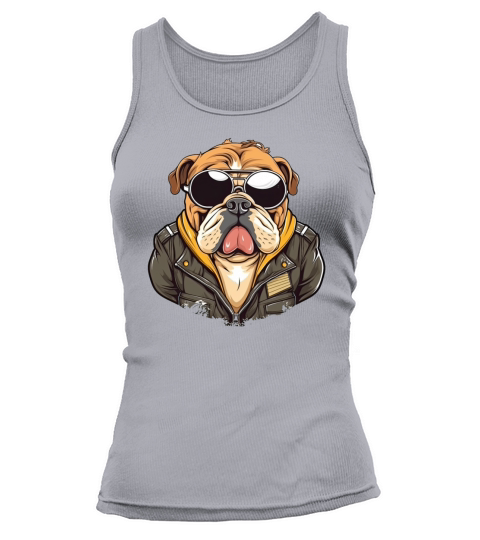 A retro and vintage theme showcasing a bulldog Tank top Woman