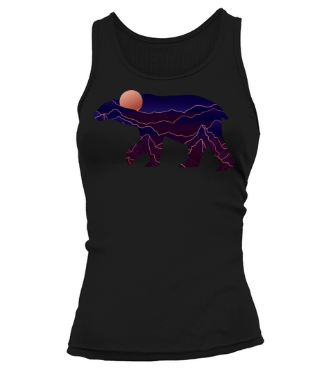 Bear With Abstract Mountain Tank top Woman