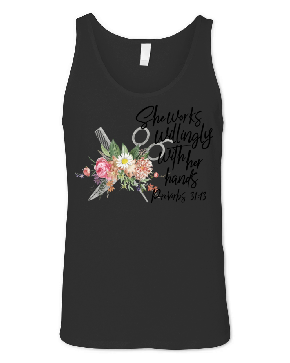 She Works Willingly With Her Hands Cute Personal Unisex Jersey Tank