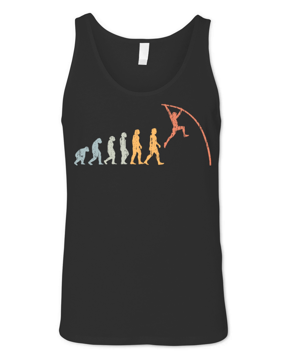 Vintage Pole Vault Human Evolution For A Pole Unisex Jersey Tank
