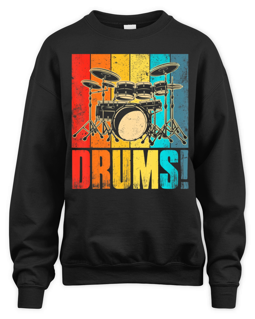 Drum Kit Musician Vintage Funny Music Drum Player Unisex Premium Crewneck Sweatshirt
