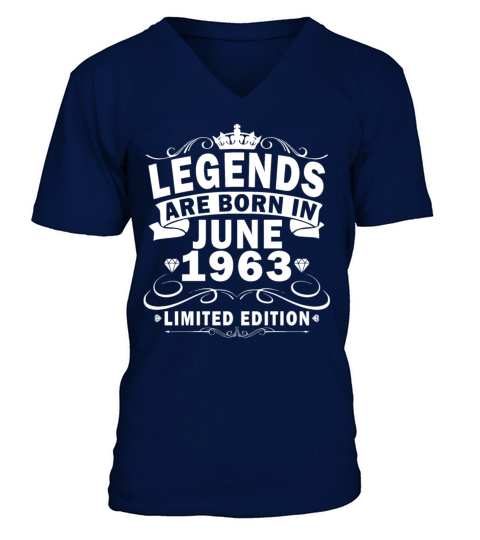 60th Birthday Vintage June 1963 Made in 1963 V-Neck T-shirt