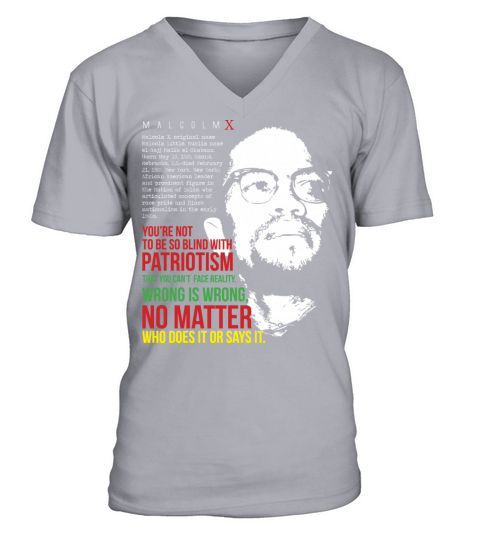 best education quote with malik el shabazz V-Neck T-shirt