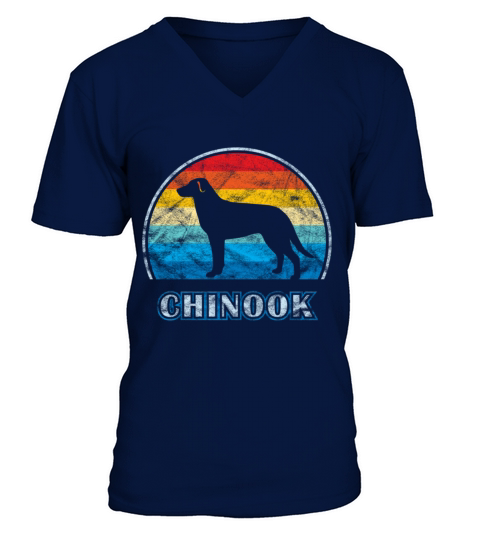 Chinook Dog Vintage Design Dog V-Neck T-shirt