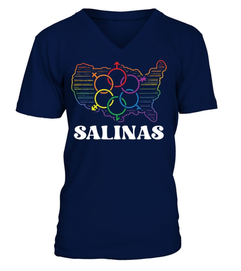 Salinas Pride Flag Pride Month LGBTQ Flag LGBT Com V-Neck T-shirt
