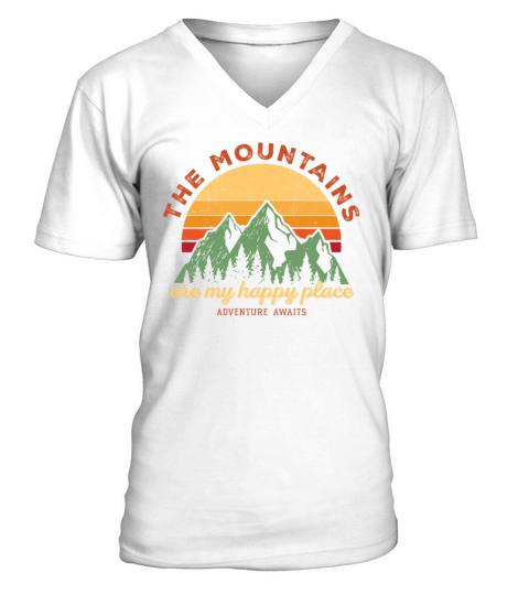 The mountains are my happy place V-Neck T-shirt