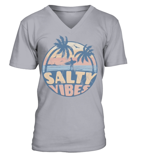 Vintage Surf Design With V-Neck T-shirt