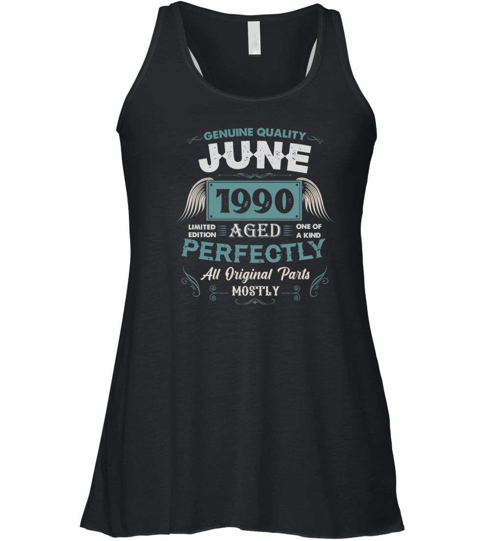 June 1990 Vintage Birthday Present Women's Flowy Tank Top