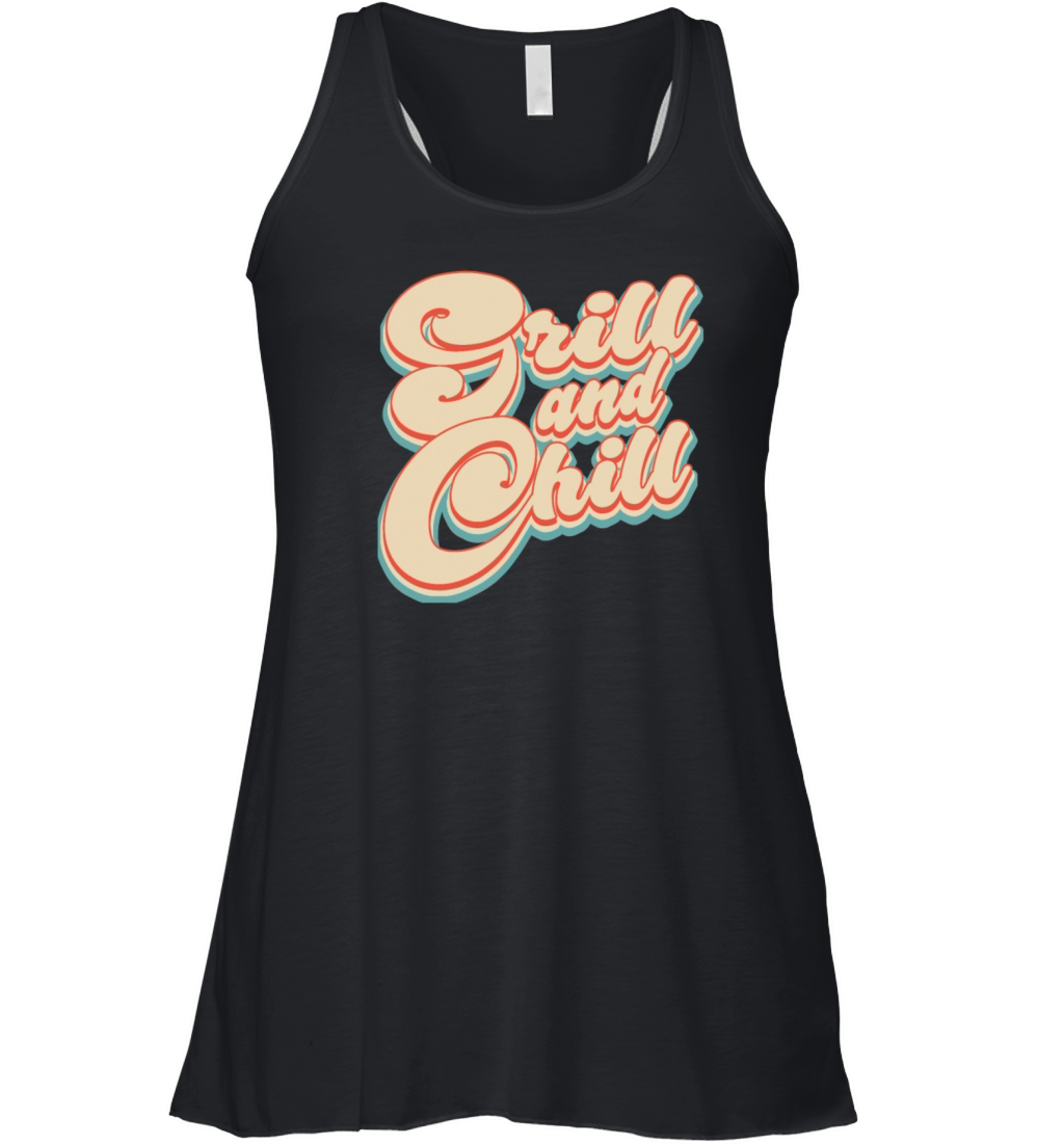 Vintage Classic Grill and Chill 4th of July Women's Flowy Tank Top
