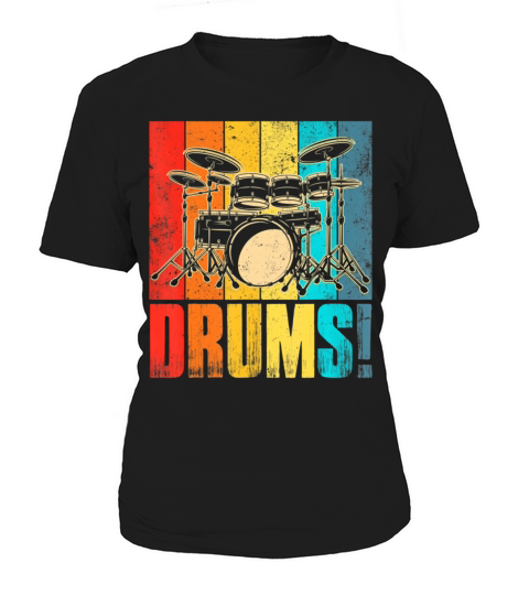 Drum Kit Musician Vintage Funny Music Drum Player Women's T-Shirt