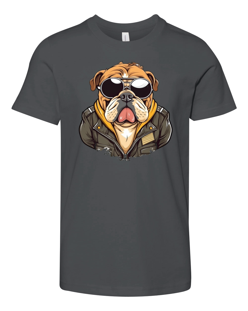A retro and vintage theme showcasing a bulldog Youth Unisex Jersey Tee