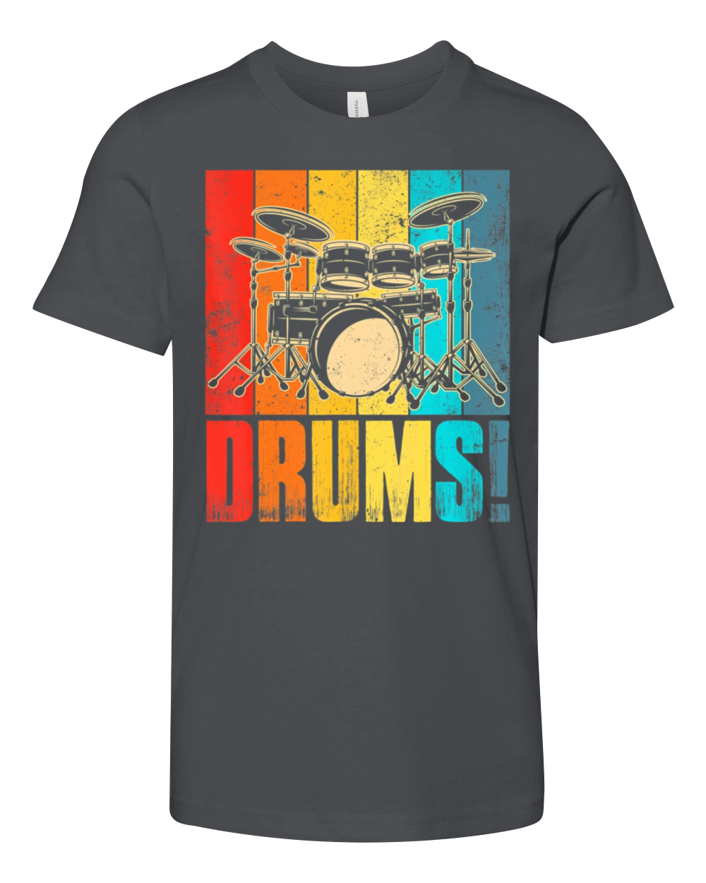 Drum Kit Musician Vintage Funny Music Drum Player Youth Unisex Jersey Tee
