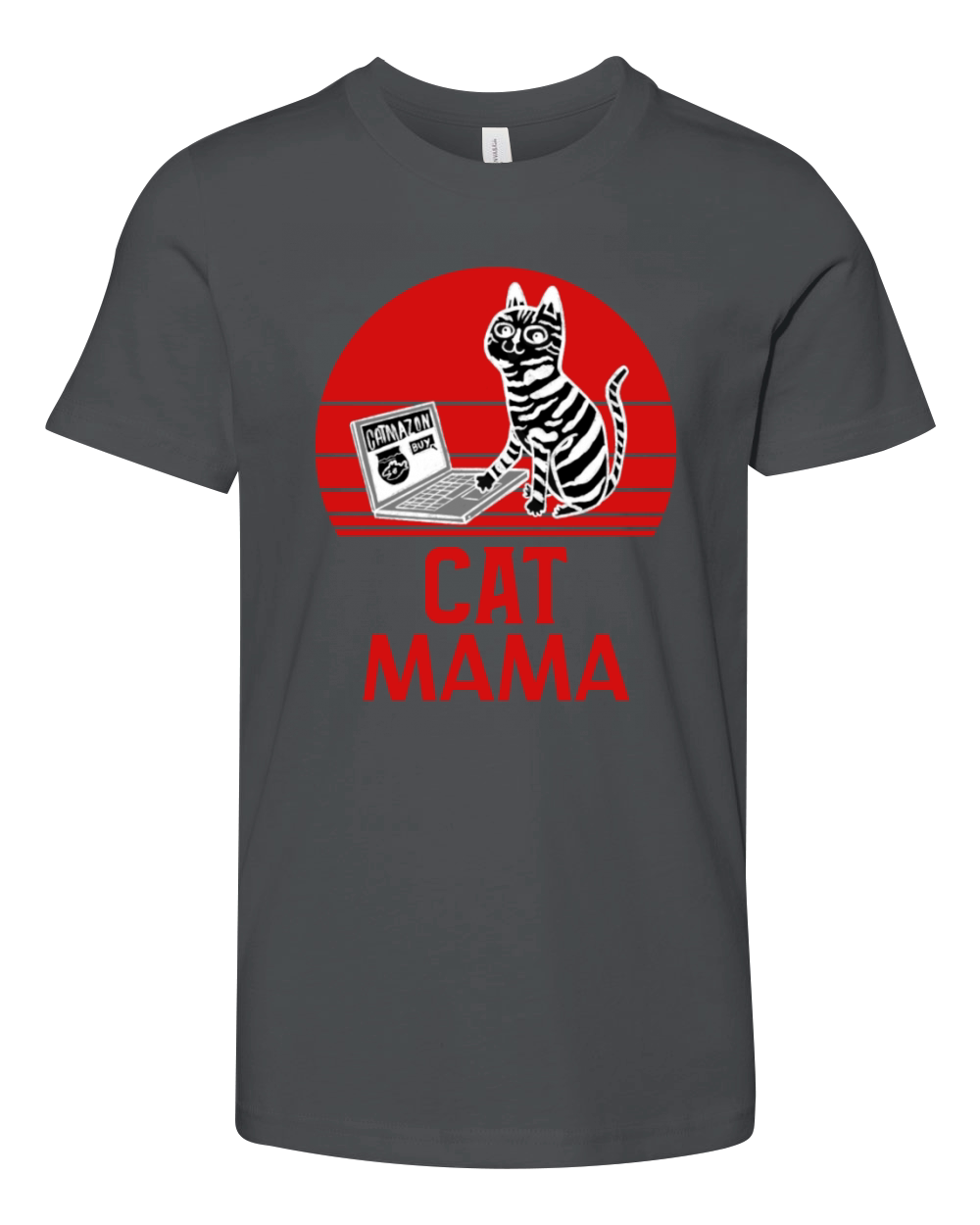 Retro Cat Mama Shirt Vintage Style Feline Lover Youth Unisex Jersey Tee