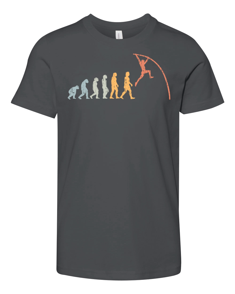 Vintage Pole Vault Human Evolution For A Pole Youth Unisex Jersey Tee