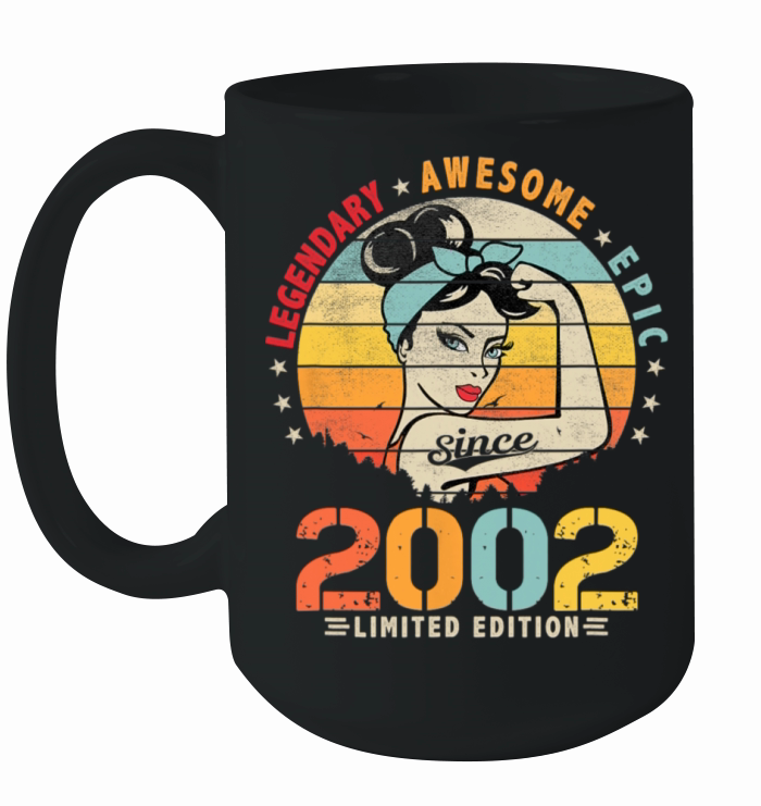 Vintage 2002 21st Birthday Legendary Awesome Epic Ceramic Mug