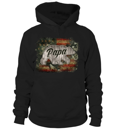 Vintage Papa Bear Fathers Day Hoodie Unisex