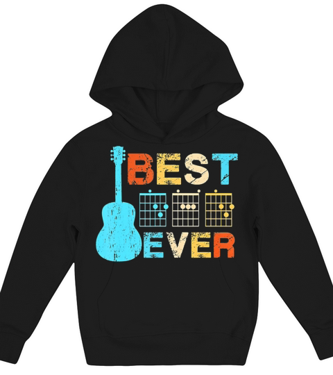 Best Dad Ever Guitar Chords Vintage Kids Hoodie