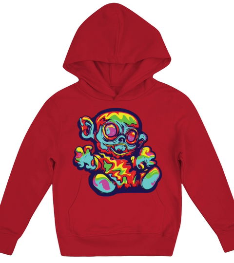 Horror Scary Bear Halloween Vampy Bear Kids Hoodie