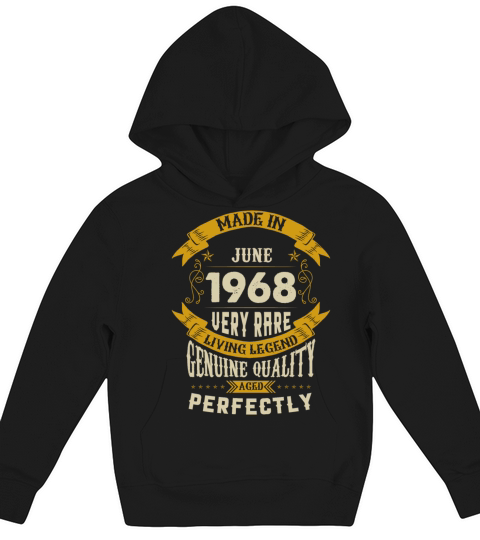 June 1968 Vintage Birthday Present Kids Hoodie