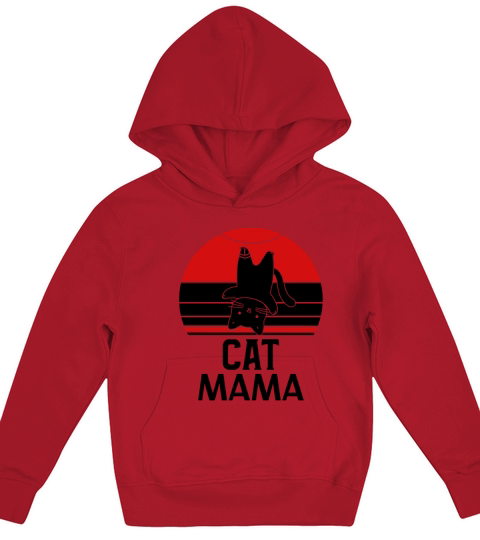 Retro Distressed Cat Mama Graphic Tee Vintage Kids Hoodie