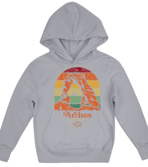 Retro Vintage Arches National Park Utah Kids Hoodie