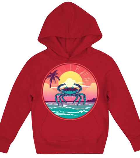 Vintage Crab Lovers Kids Hoodie