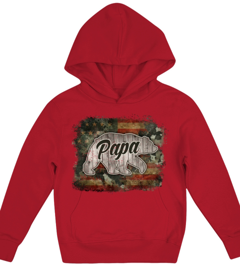 Vintage Papa Bear Fathers Day Kids Hoodie