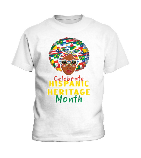 Afro Celebrate Hispanic National Hispanic Heritage Kids T-Shirt
