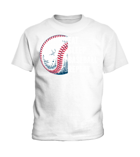 Eat Sleep Baseball Repeat Funny Vintage Kids T-Shirt