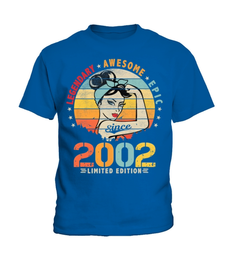 Vintage 2002 21st Birthday Legendary Awesome Epic Kids T-Shirt