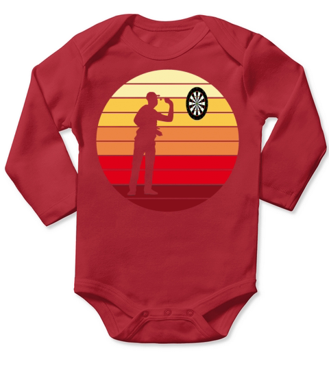 Darts Dart Player Dart-Throwing Retro Vintage Gift Long Sleeve Baby One-Piece