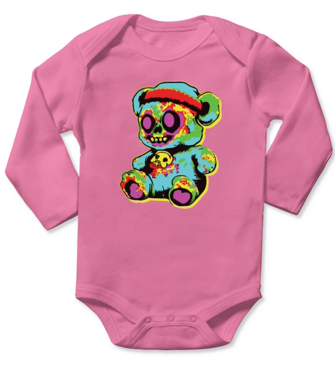Horror Scary Bear Halloween Creepy Cuddles Long Sleeve Baby One-Piece