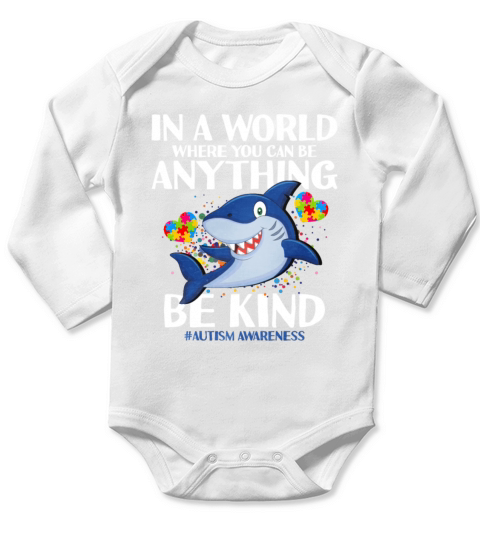 In A World Where You Can Be Anything Be Kind Long Sleeve Baby One-Piece
