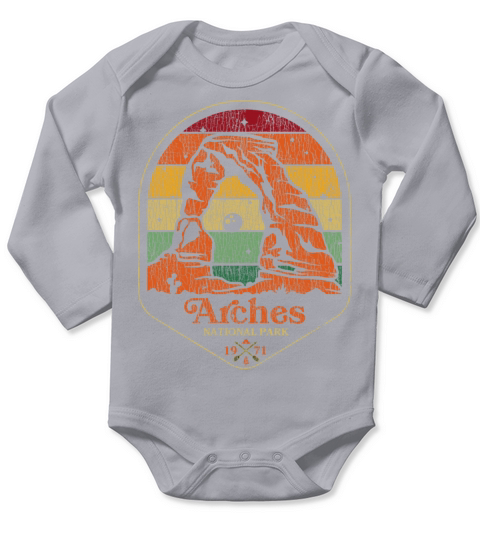 Retro Vintage Arches National Park Utah Long Sleeve Baby One-Piece