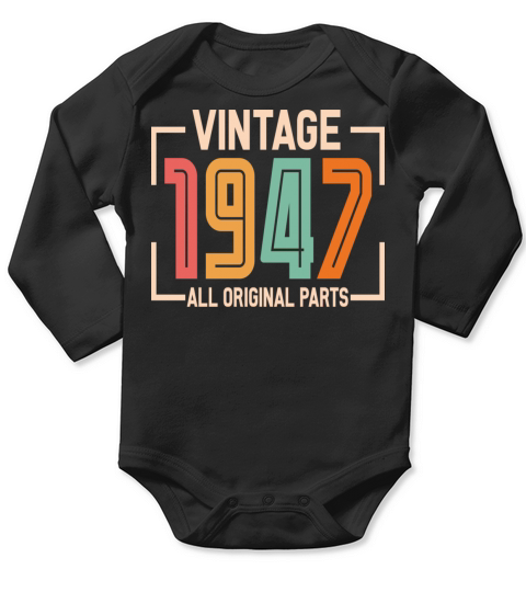 Vintage 1947 All Original Parts Long Sleeve Baby One-Piece