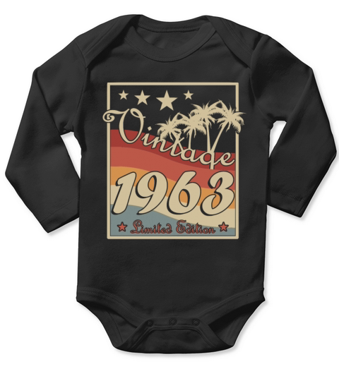 Vintage 1963 retro style Long Sleeve Baby One-Piece