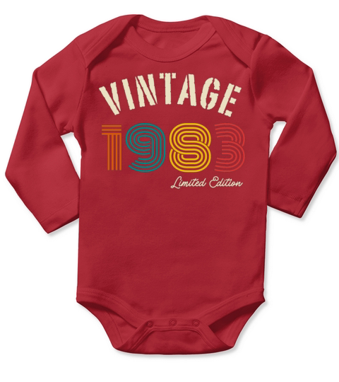 Vintage 1983 40th Birthday Long Sleeve Baby One-Piece
