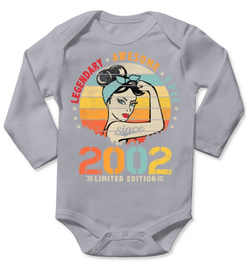 Vintage 2002 21st Birthday Legendary Awesome Epic Long Sleeve Baby One-Piece