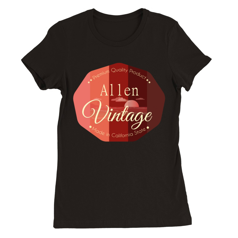 Allen First Name Vintage Design Premium Womens Crewneck T-shirt