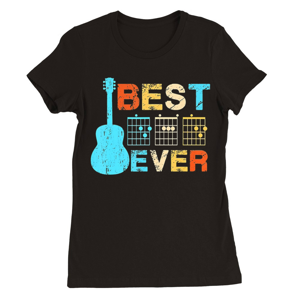 Best Dad Ever Guitar Chords Vintage Premium Womens Crewneck T-shirt
