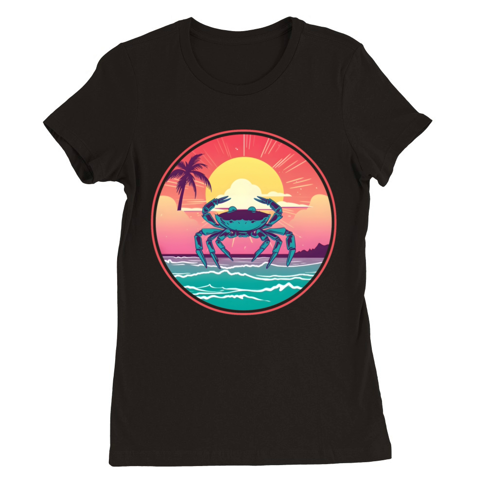 Vintage Crab Lovers Premium Womens Crewneck T-shirt